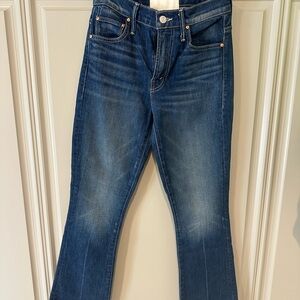 MOTHER The Insider Crop Step Fray Jeans in Deep Blue. Size 24. Never worn!